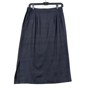 Howard Wolf Midi Pencil Skirt Women 12 Silk Textured Charcoal Gray